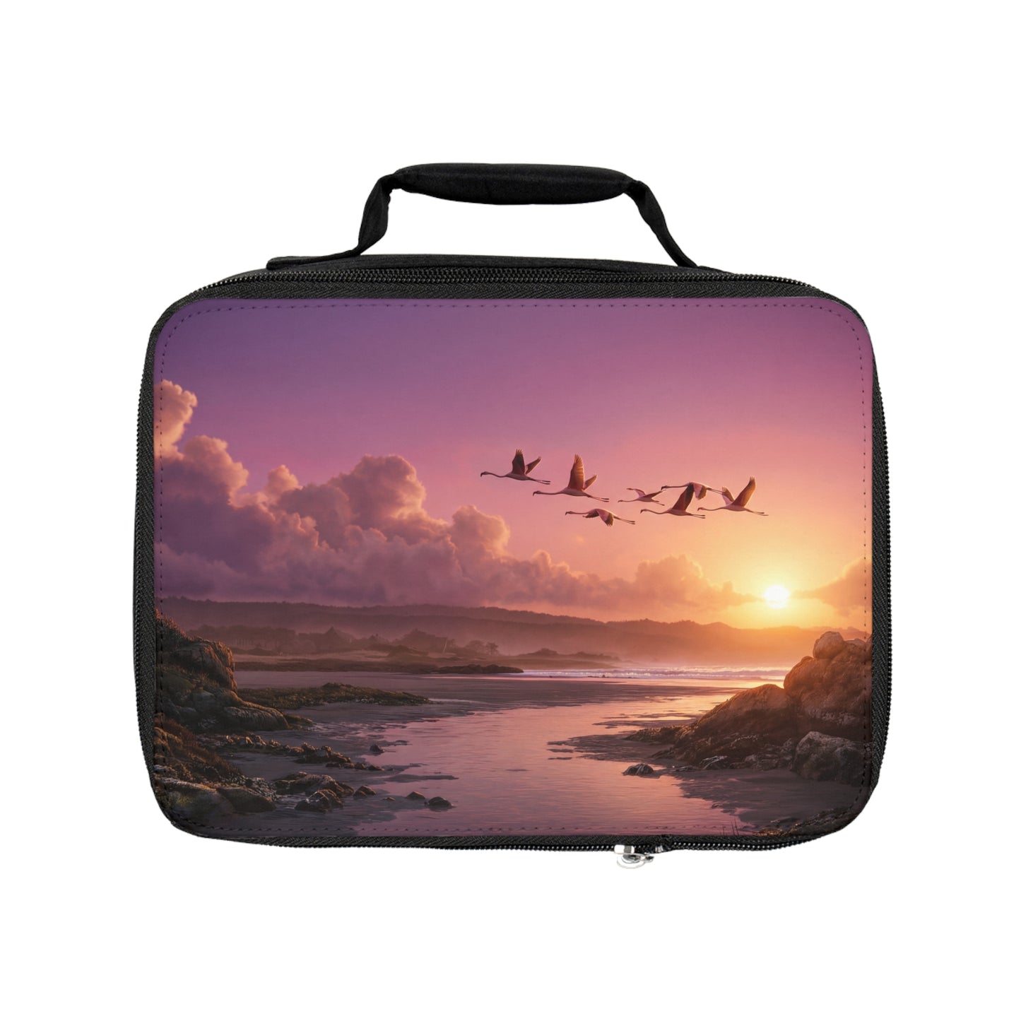 Flamingo Flight Lunch Bag – Sunset Over Salt Marshes