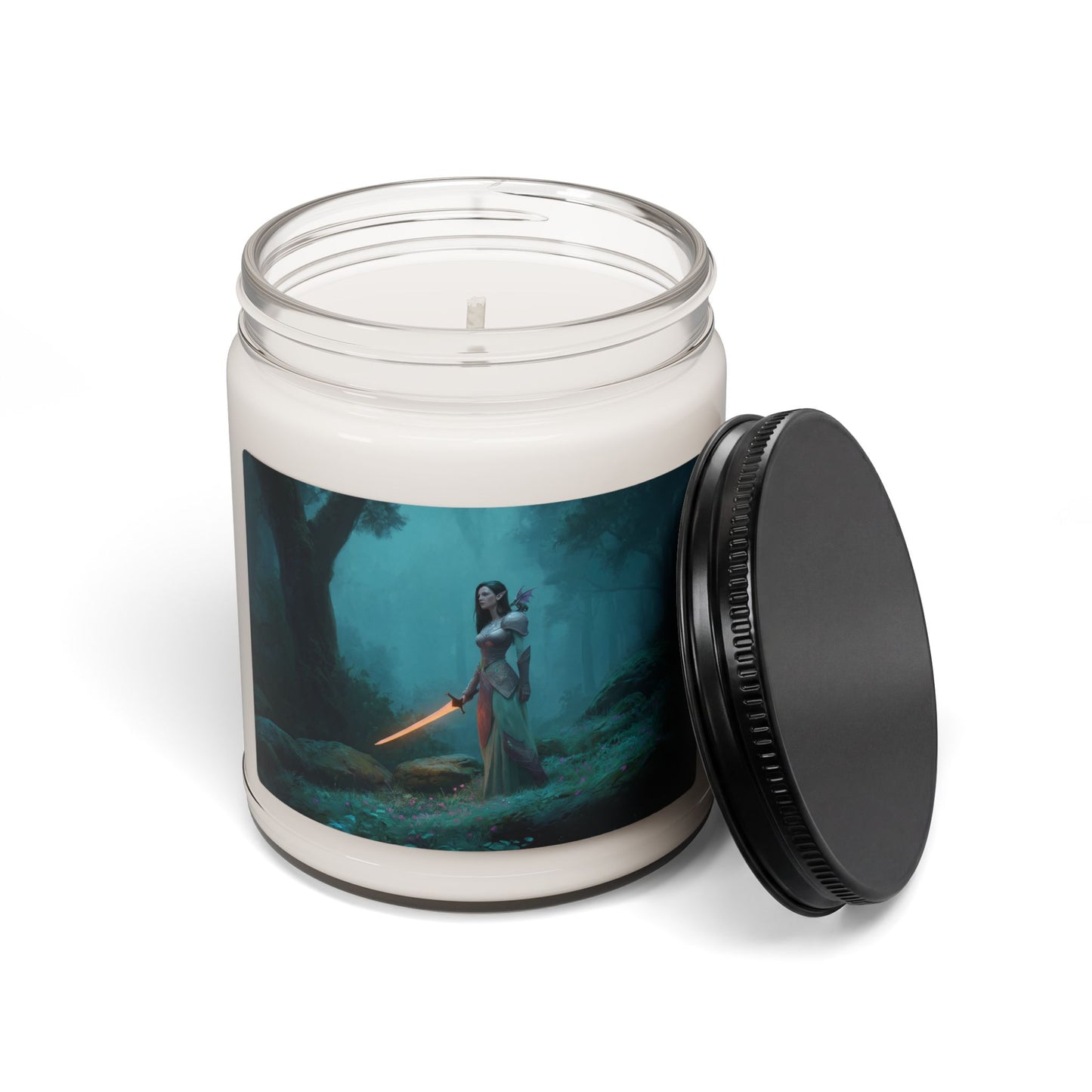Elven Guardian Scented Soy Candle, 9oz – Twilight Sword in the Misty Grove
