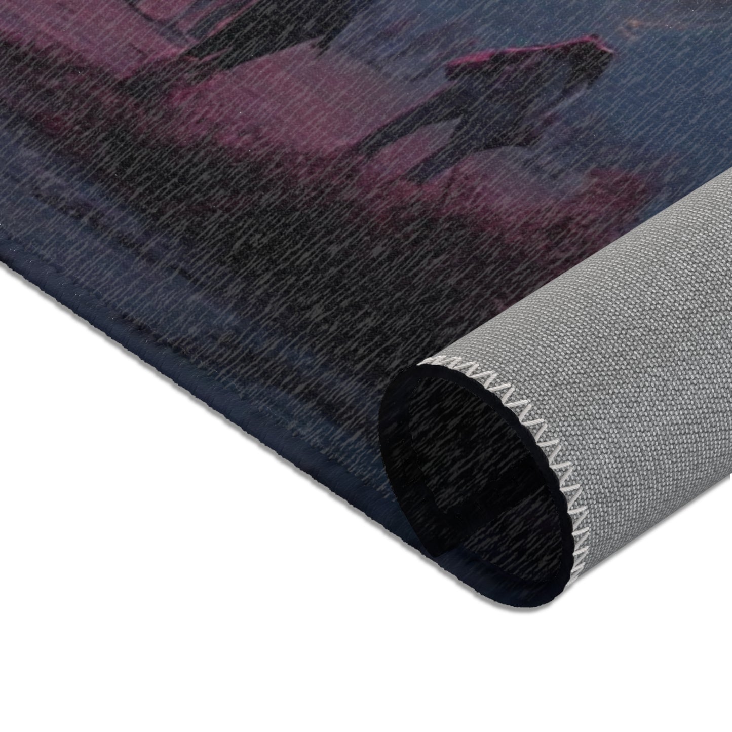 Cosmic Leviathan Rug – Twilight Skyfall Over Ancient Ruins