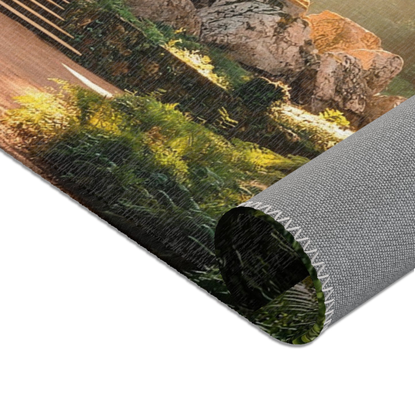 Ancient Wisdom Tree Area Rug – Sunbeam Sanctuary Through Mossy Roots