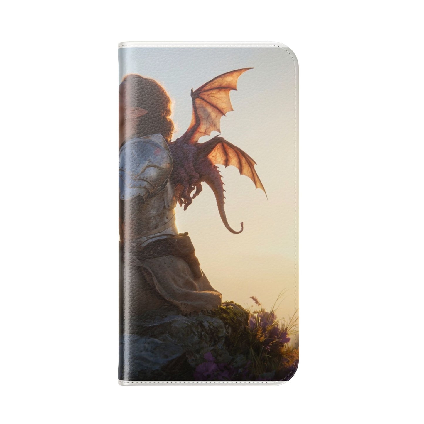 Dragon Knight Flip Cases – Sunlit Sentinel with Mini Drake and Sword