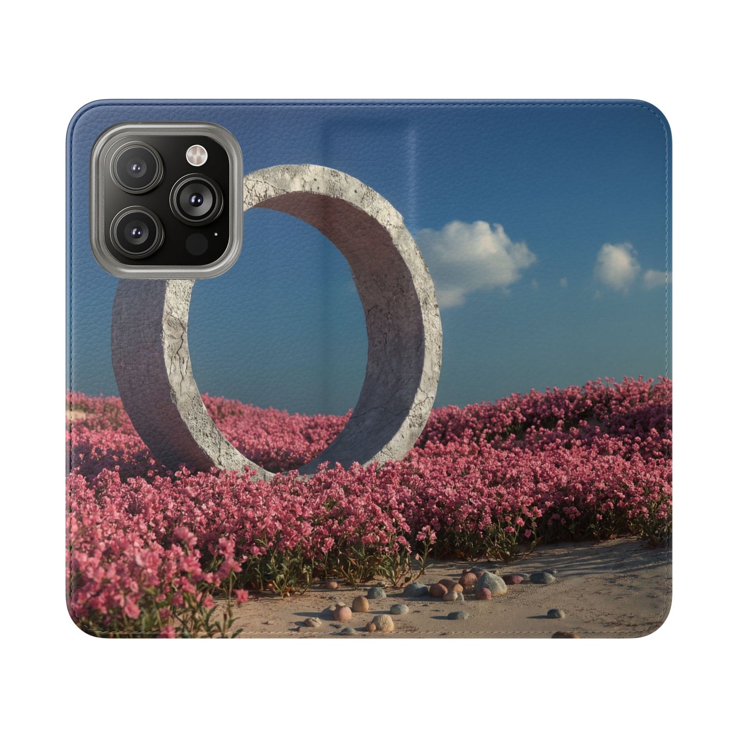 Stone Circle Flip Cases – Pink Flower Field Monument