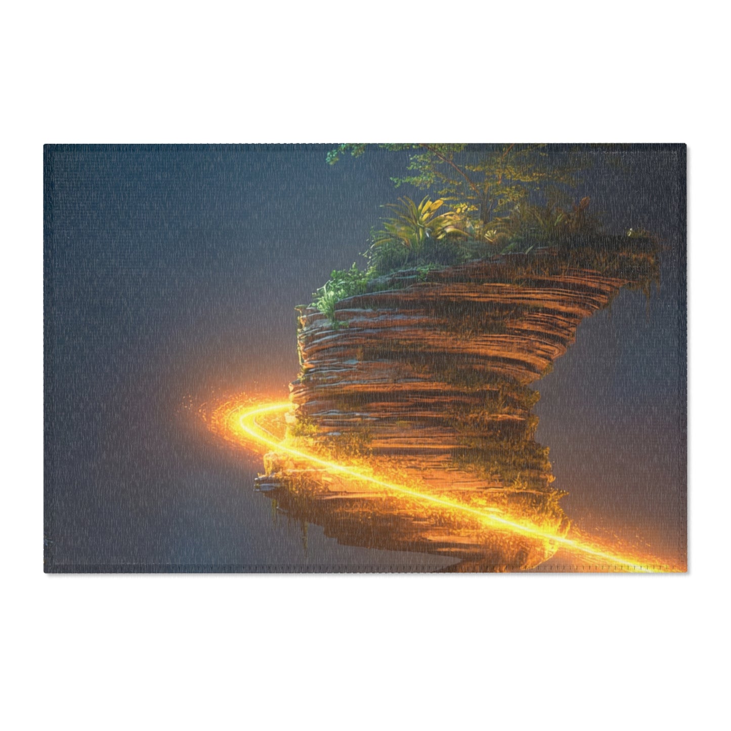 Floating Island Tree Rug – Luminous Twilight Sanctuary