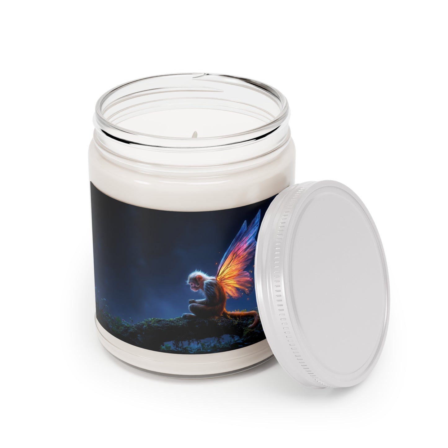 Winged Monkey Guardian Scented Soy Candles with White Lid, 9oz – Twilight Forest Embers