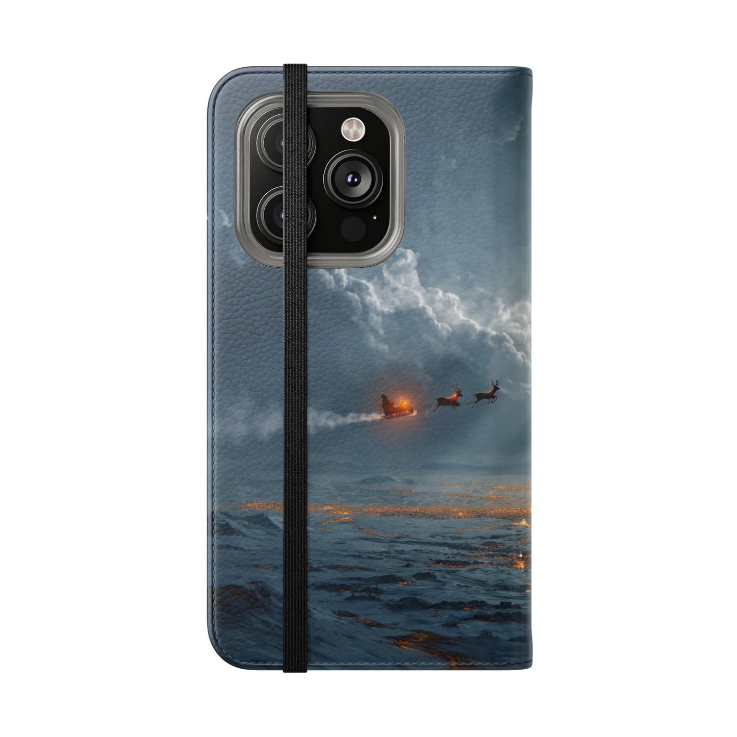 Moonlit Sleigh Flip Cases – Northern Lights Winter Journey