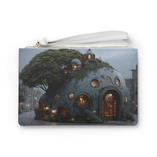 Skyroot Dwelling Clutch Bag – Moss-Covered Orbital Home
