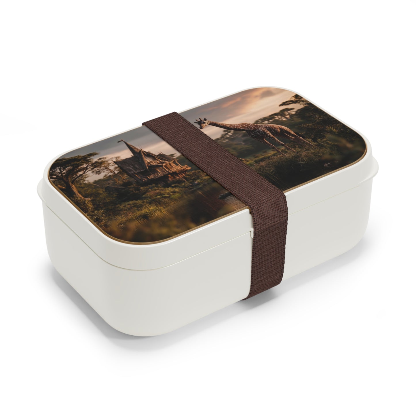 Giraffe by the Waterfall Bento Lunch Box – Serene Savannah Sanctuary