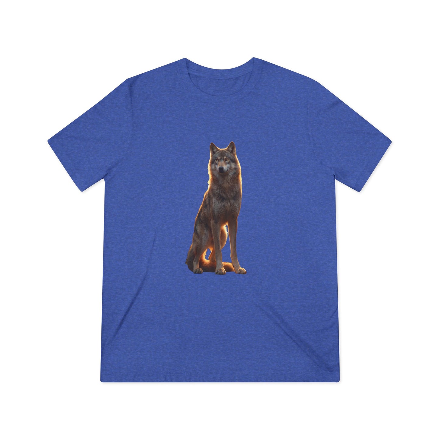 Golden Hour Wolf Unisex Triblend Tee – Sentinel in Warm Light