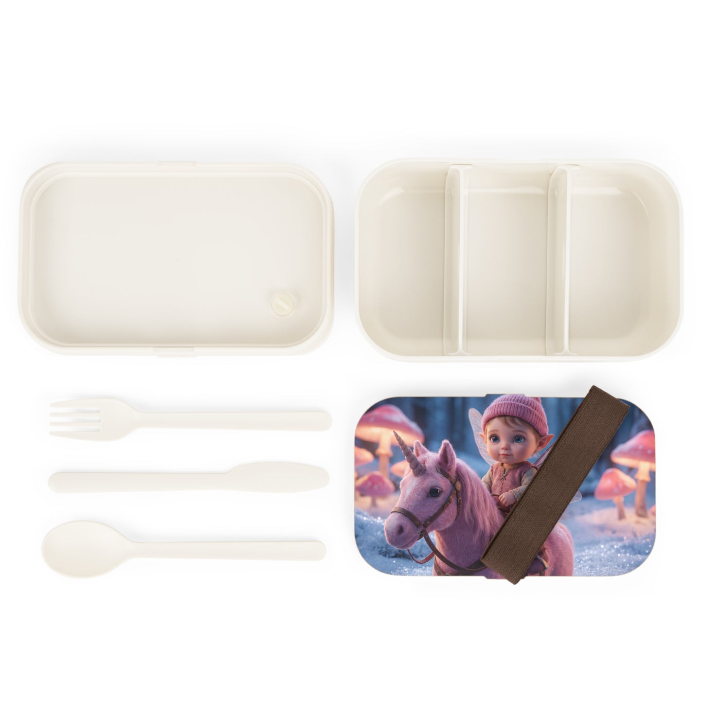 Pink Unicorn Fairy Rider Bento Box – Winter Enchanted Forest Lunch Kit