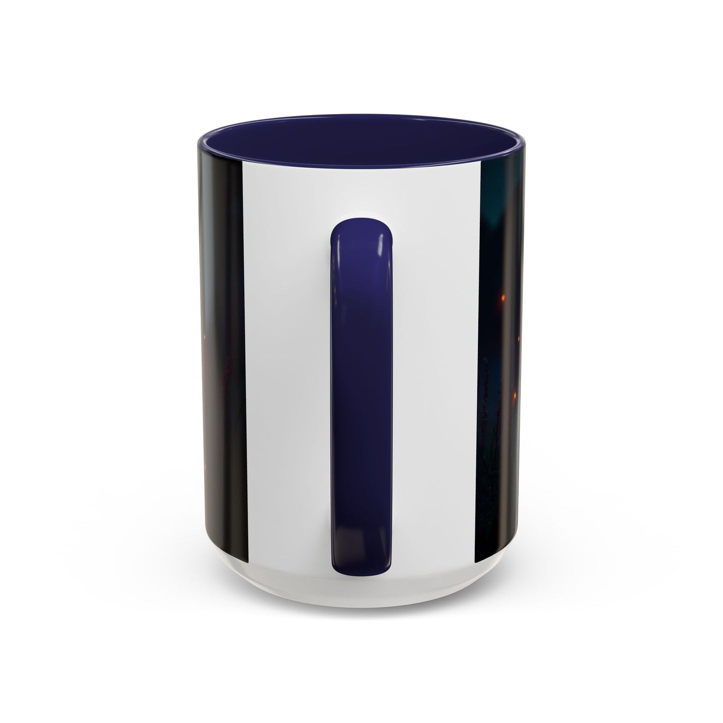 Firefly Dragonfly Accent Coffee Mug (11, 15oz) – Twilight Luminescence Over Meadow