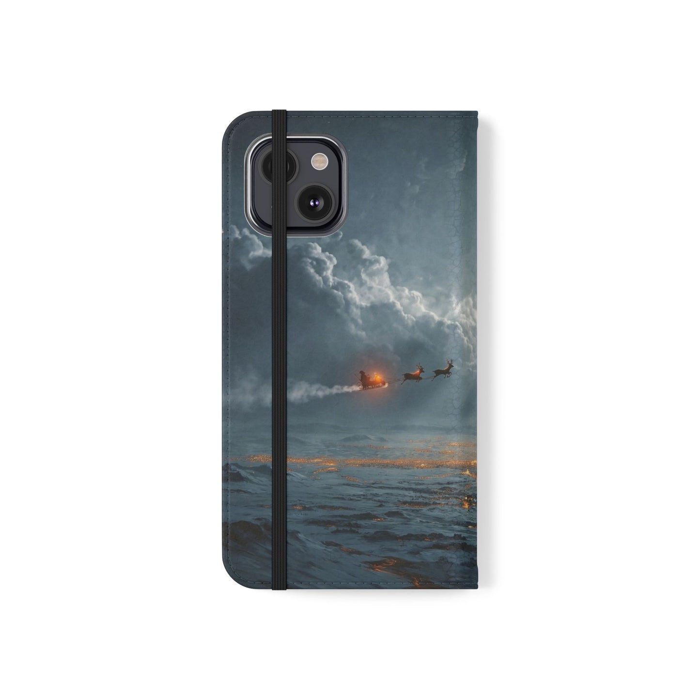Moonlit Sleigh Flip Cases – Northern Lights Winter Journey