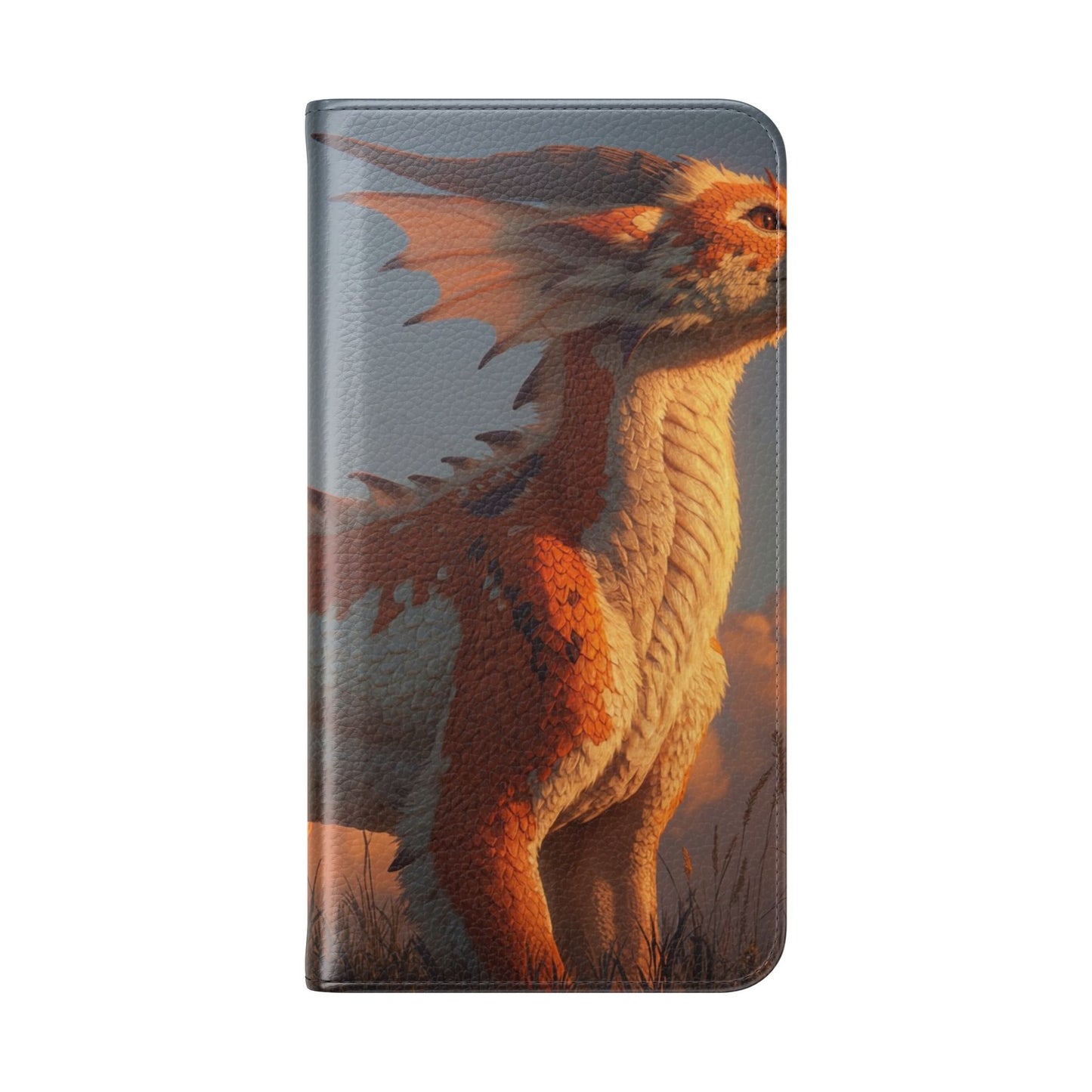 Gilded Dragon Flip Cases – Amber Sunset Guardian