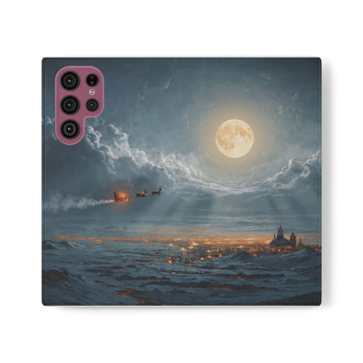 Moonlit Sleigh Flip Cases – Northern Lights Winter Journey