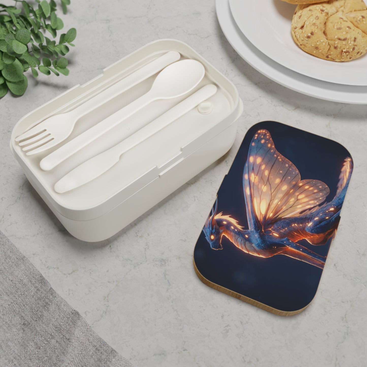 Luminescent Dragonfly Dragon Bento Lunch Box – Twilight Guardian of Gentle Glow