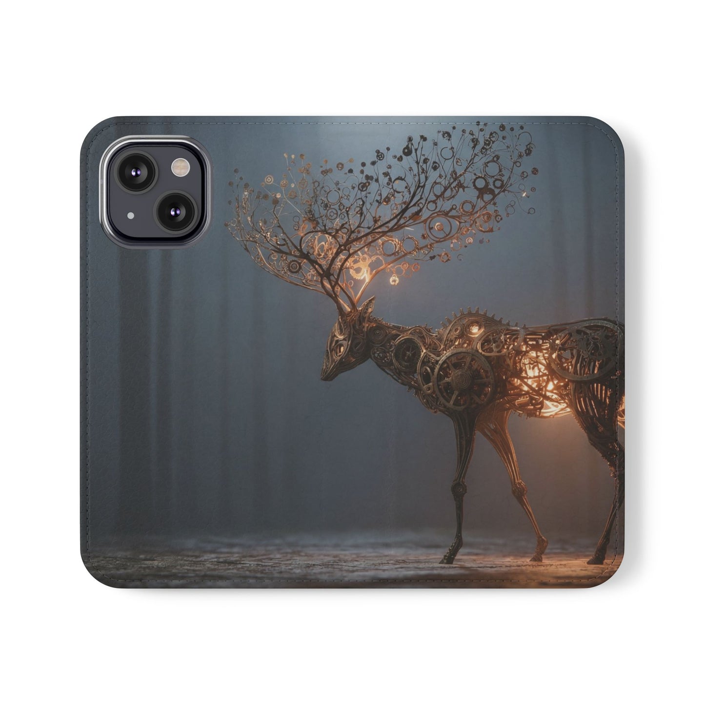 Mechanical Deer Flip Cases – Gears and Twilight Forest Guardian
