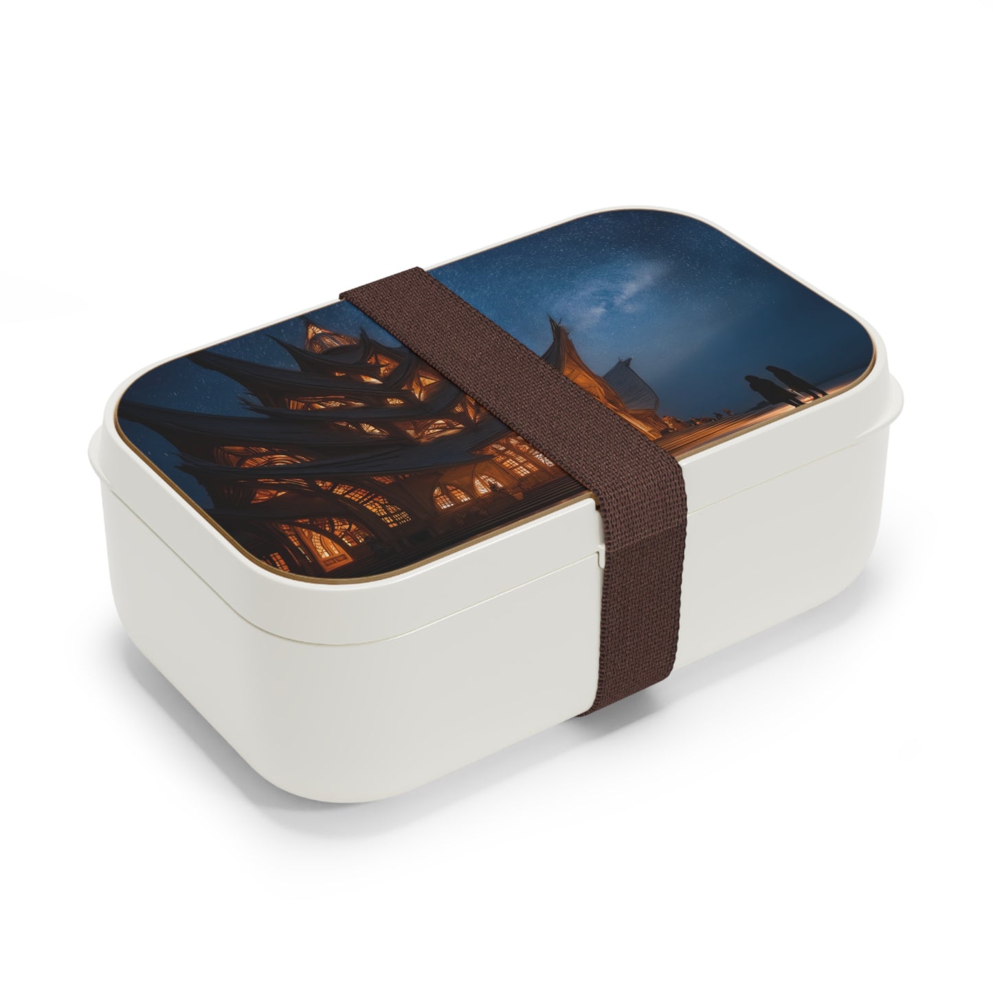 Starlit Temple Bento Lunch Box – Warm Glow Under the Milky Way