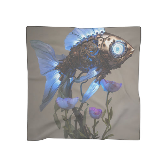 Steampunk Fish with Glowing Scales Poly Scarf – Mechanical Bloom Dreamscape