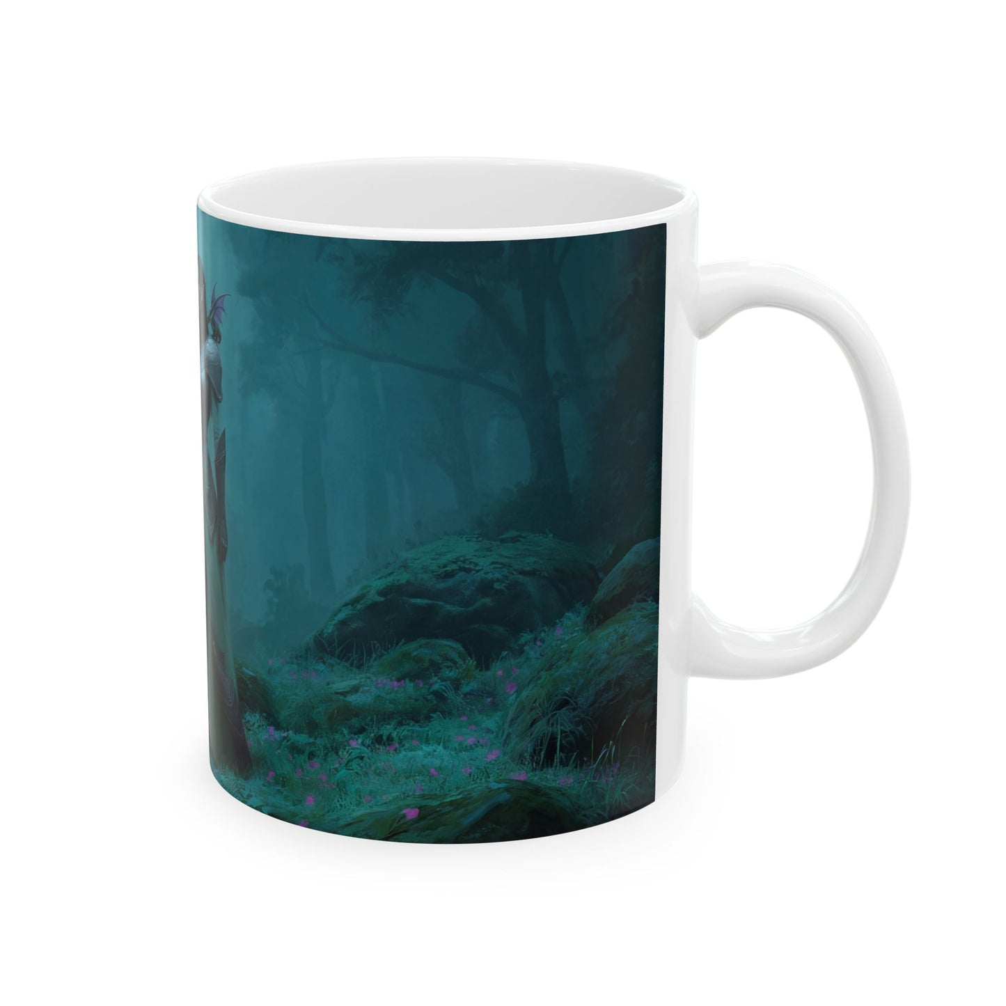 Elven Sentinel Ceramic Mug – Twilight Forest Guardian