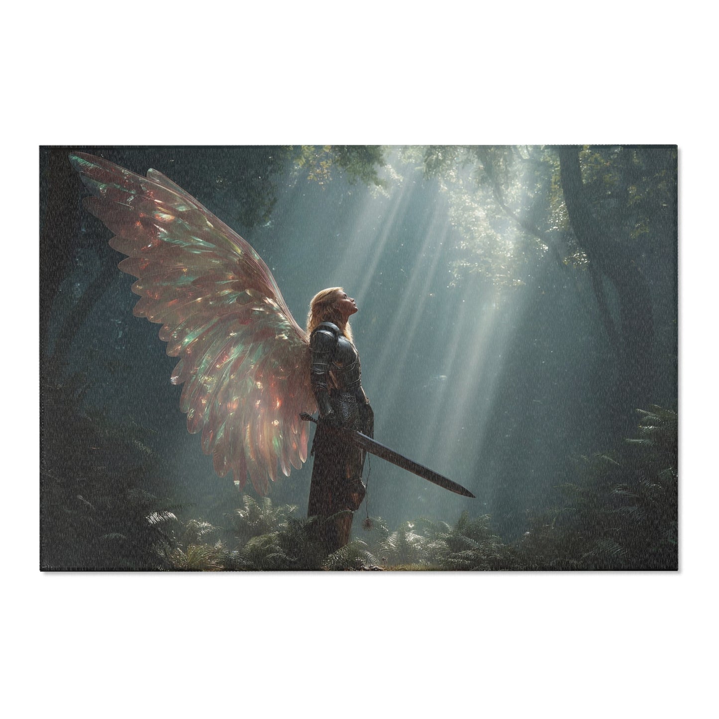 Winged Sentinel Area Rugs – Sunlit Forest Guardian