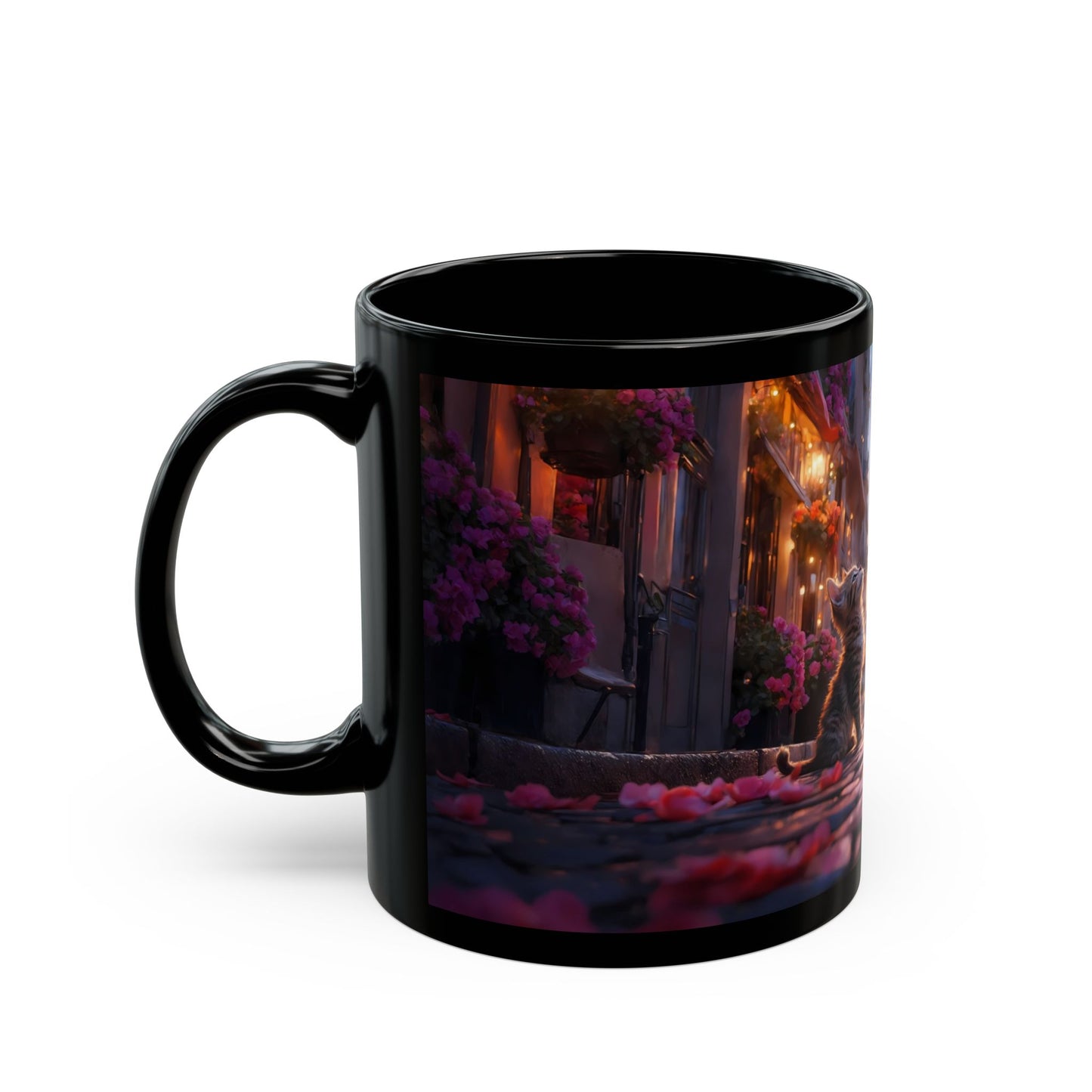 Parisian Kittens Twilight Mug – Cobblestone Dreams & Rose Petal Magic