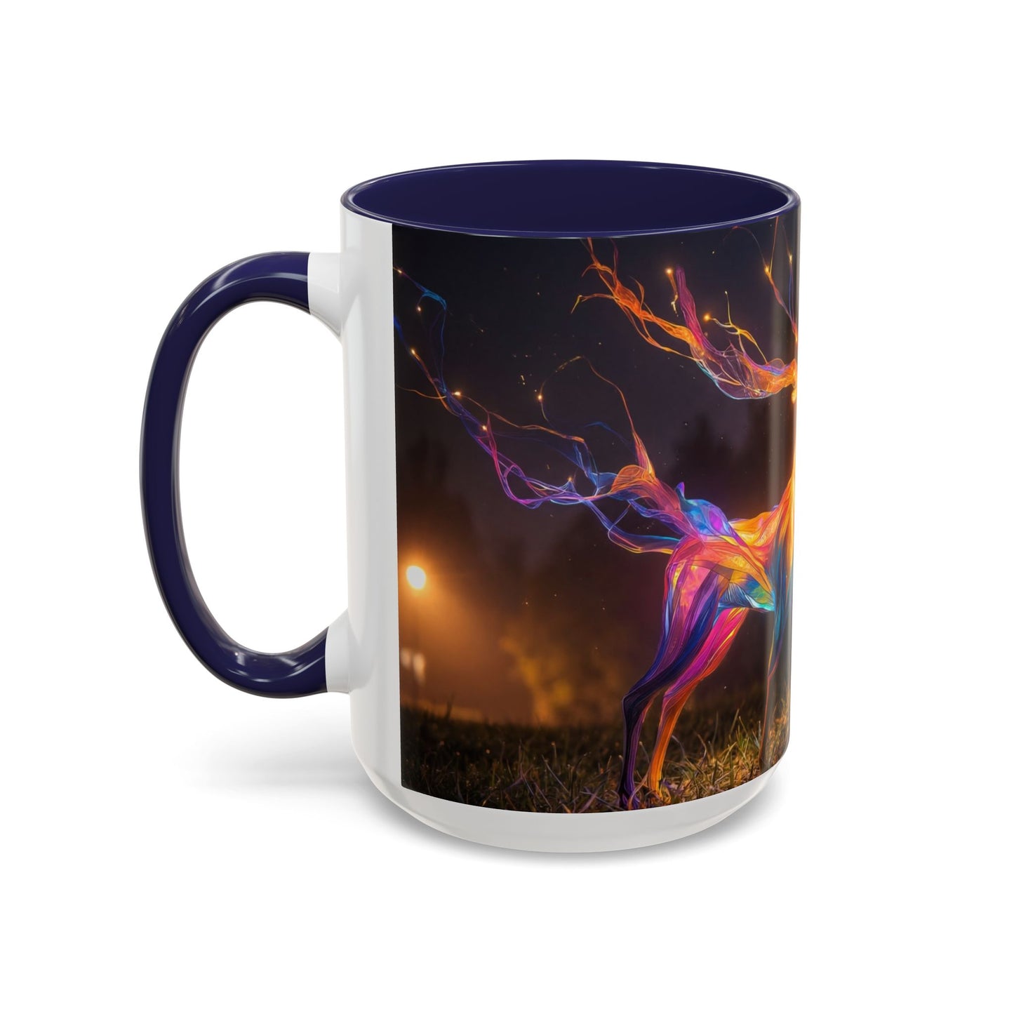 Chromatic Stag Accent Coffee Mug (11, 15oz) – Twilight Luminescence