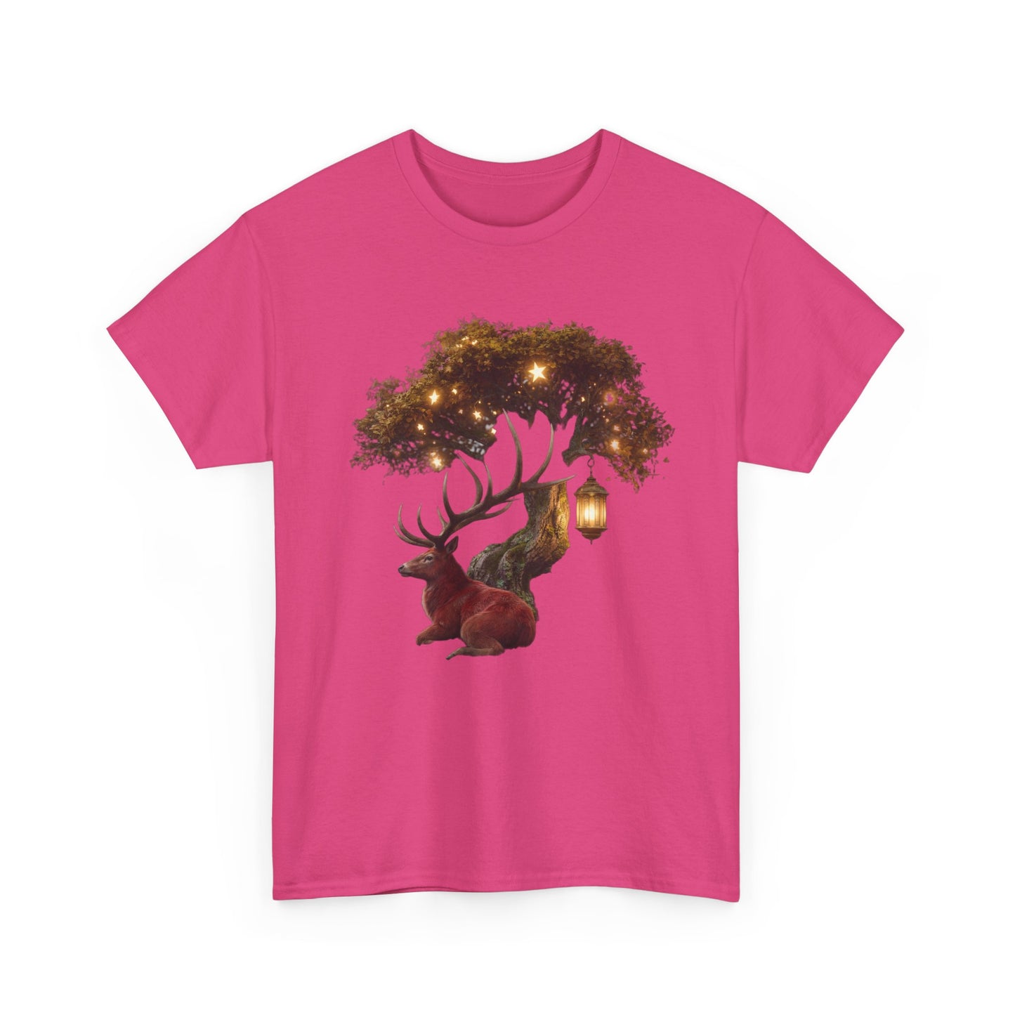 Starlight Stag & Lantern Tee – Autumn Grove Guardian
