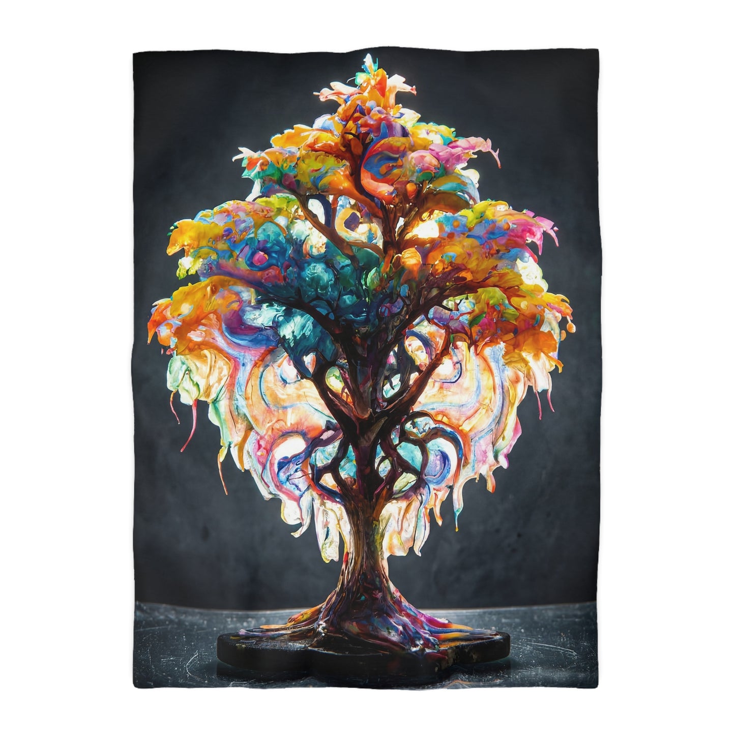 Chromatic Soul Tree Microfiber Duvet Cover – Where Color Blooms Like Light