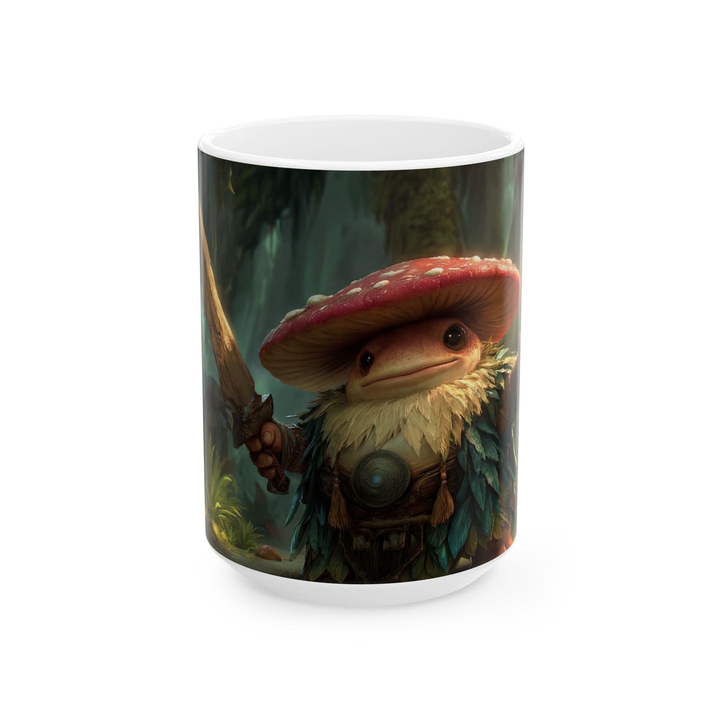 Mushroom Knight Ceramic Mug – Sunlit Jungle Guardian