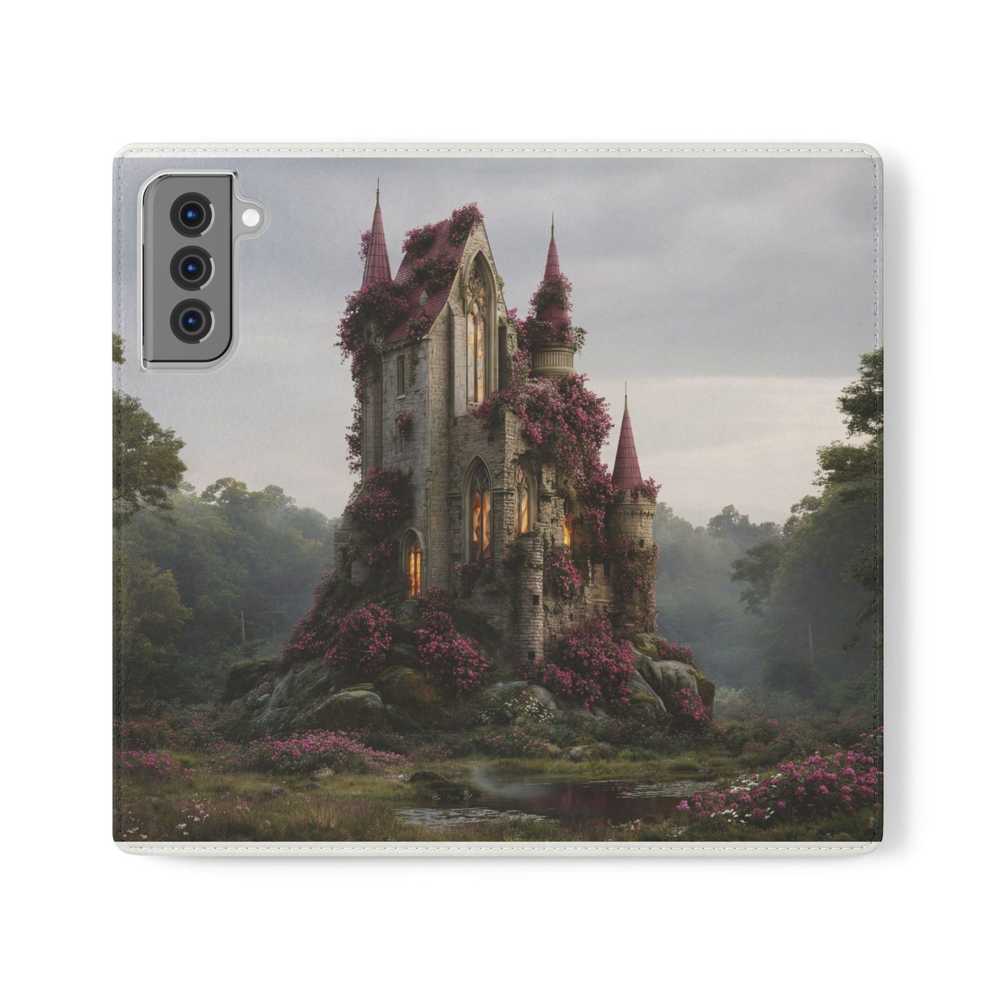 Blossom Spire Flip Cases – Pink Ivy Gothic Castle Cover