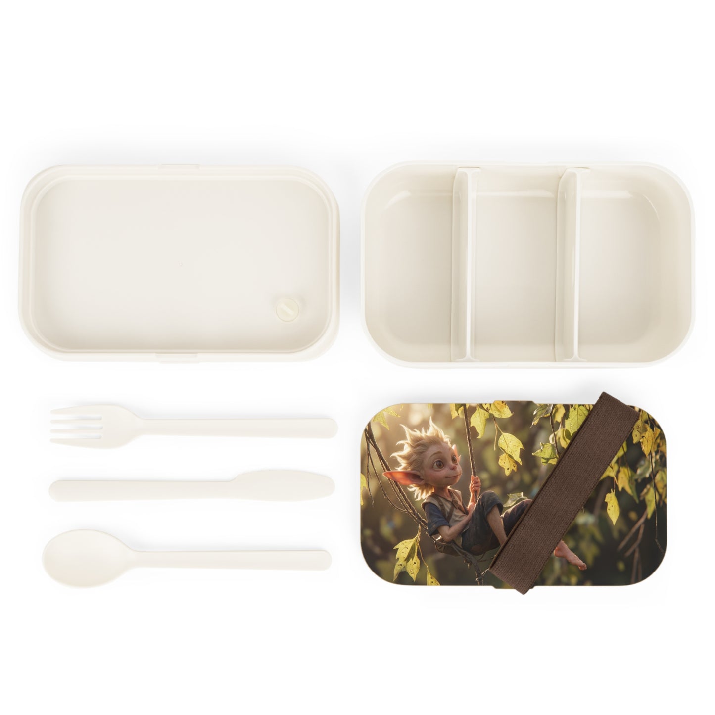Forest Gnome Swing Bento Lunch Box – Golden Hour Adventure