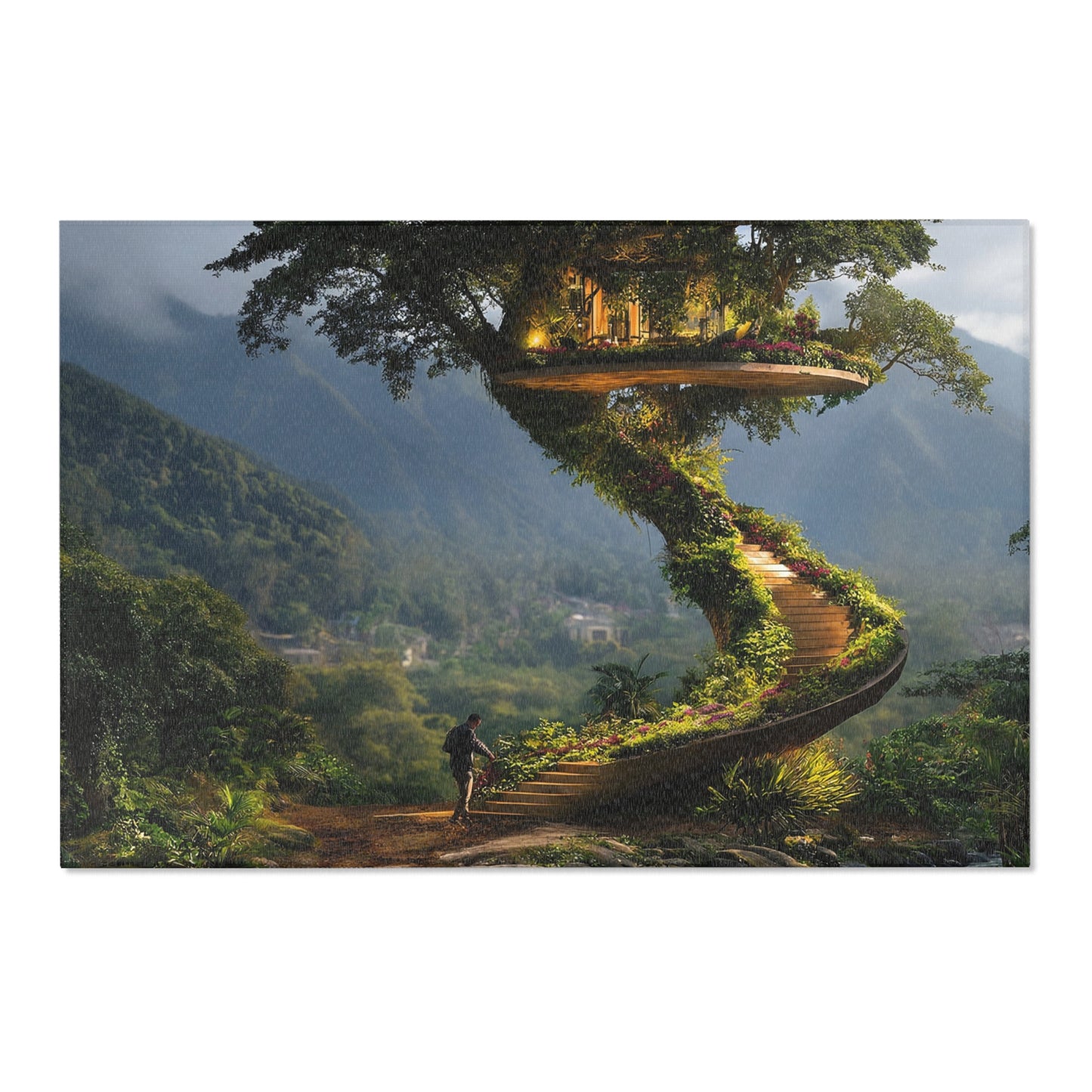 Treehouse Sanctuary Area Rugs – Spiral Staircase to a Forest Haven