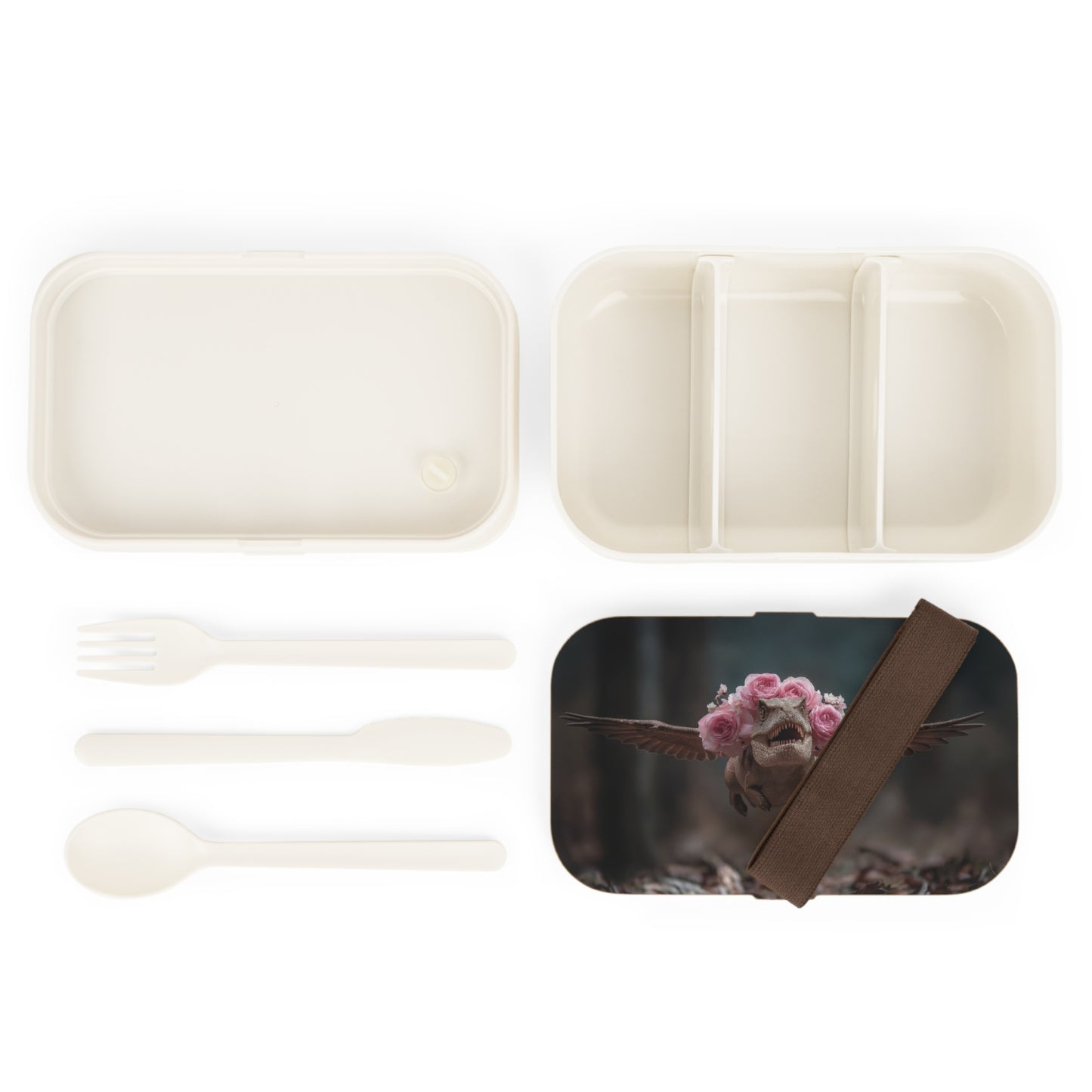 Rose-Crowned Tyrannosaurus Bento Lunch Box – Forest Flight Fantasy
