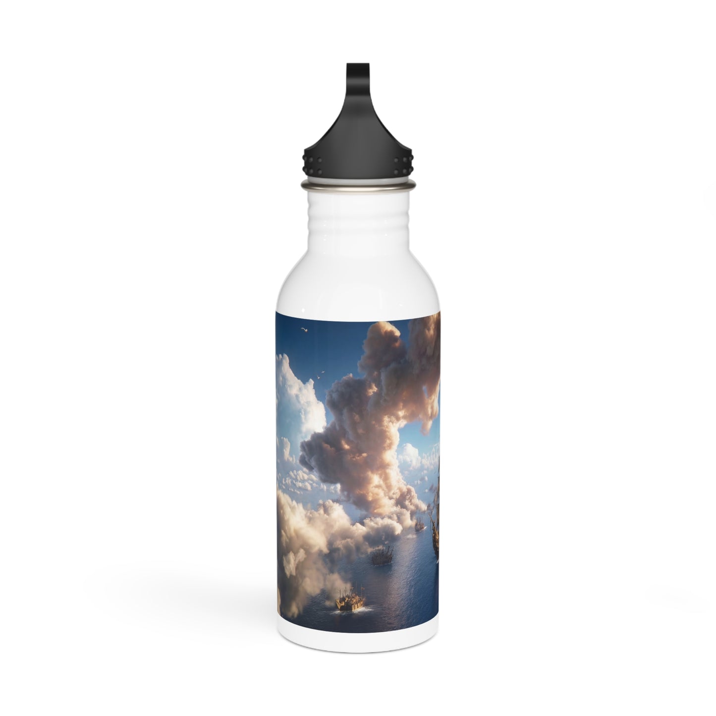Celestial Armada Stainless Steel Water Bottle – Dawn’s Fleet Through Clouds