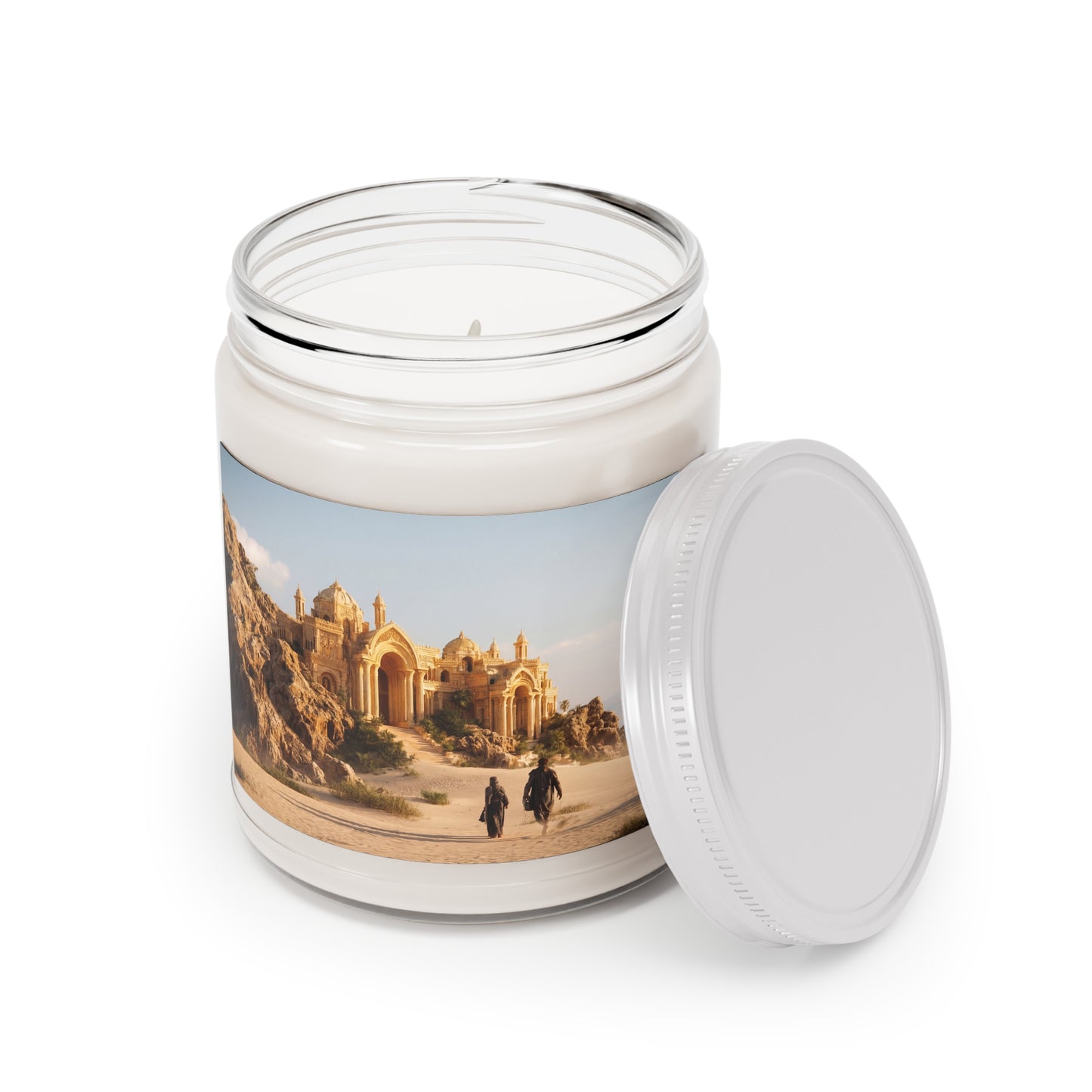 Desert Oasis Palace Scented Soy Candles with White Lid, 9oz – Golden Hour Pilgrimage