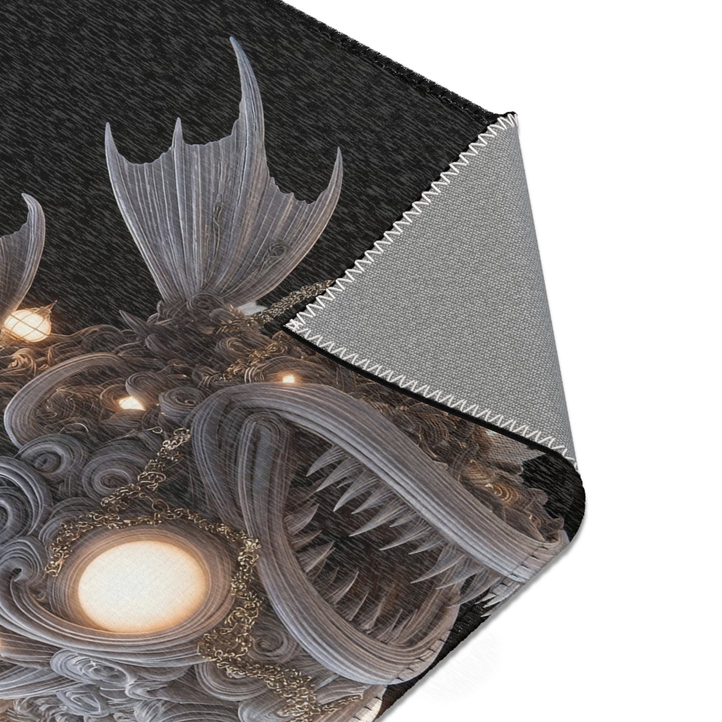 Luminescent Deep-Sea Leviathan Rug – Whispering Lanterns of the Abyss