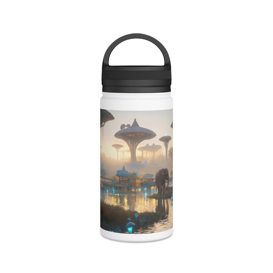 Elephants at Dawn Water Bottle – Bioluminescent Savannah Sanctuary