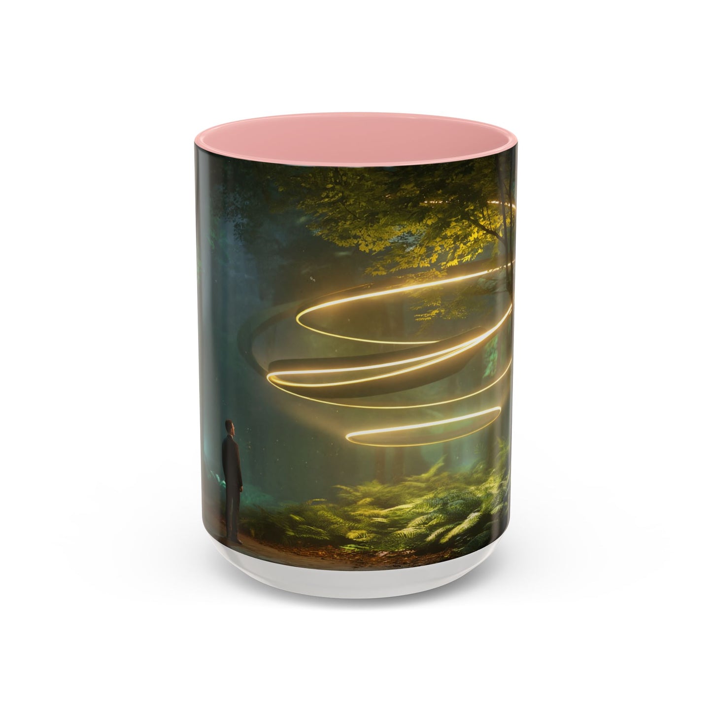 Spiral Light Forest Accent Coffee Mug (11, 15oz) – Ethereal Golden Rings