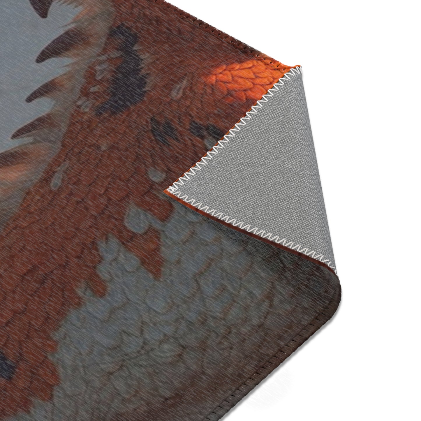 Sunset Sentinel Dragon Area Rug – Warm Ember Skies and Grasses