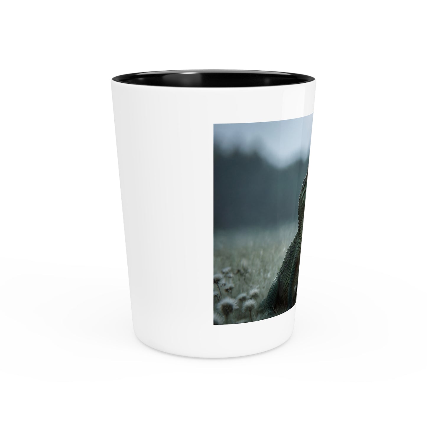 Tender Croc Meets Blue Butterfly Shot Glass – Gentle Wildlife Encounter