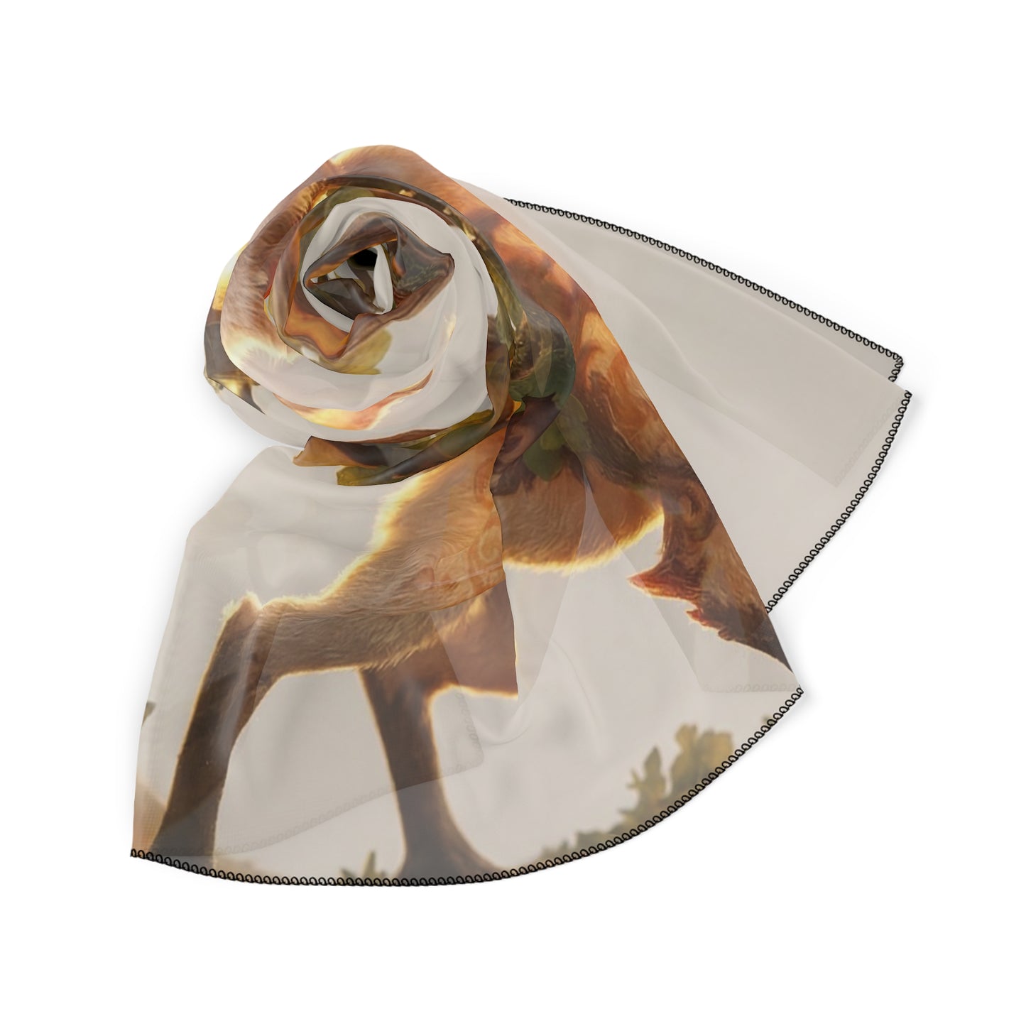 Moonlit Sentinel Scarf – Whimsical Feline Guardian Dreamscape