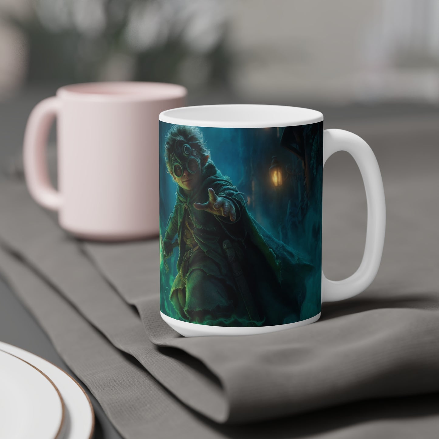 Green Flame Swordbearer Ceramic Mugs (11oz\15oz\20oz) – Midnight Alley Guardian