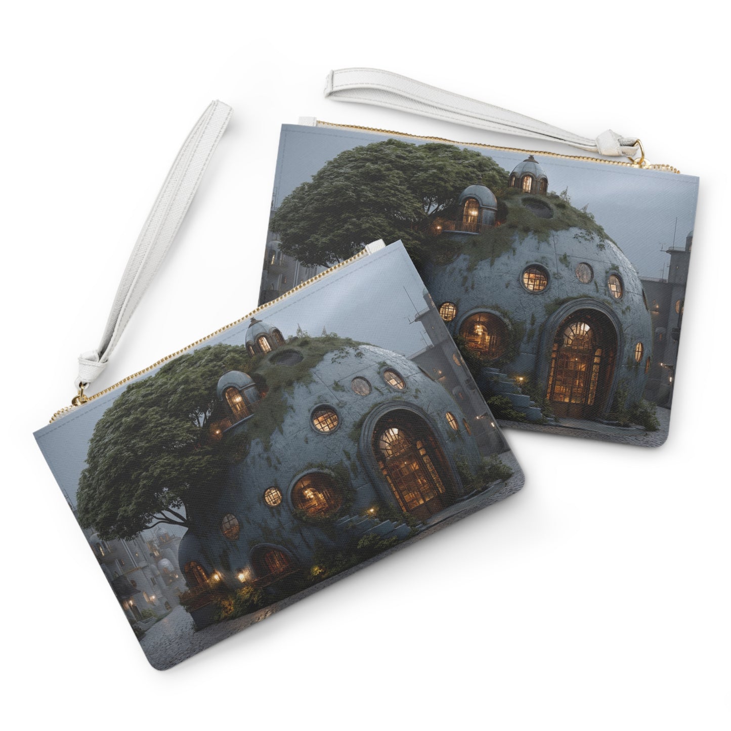 Skyroot Dwelling Clutch Bag – Moss-Covered Orbital Home
