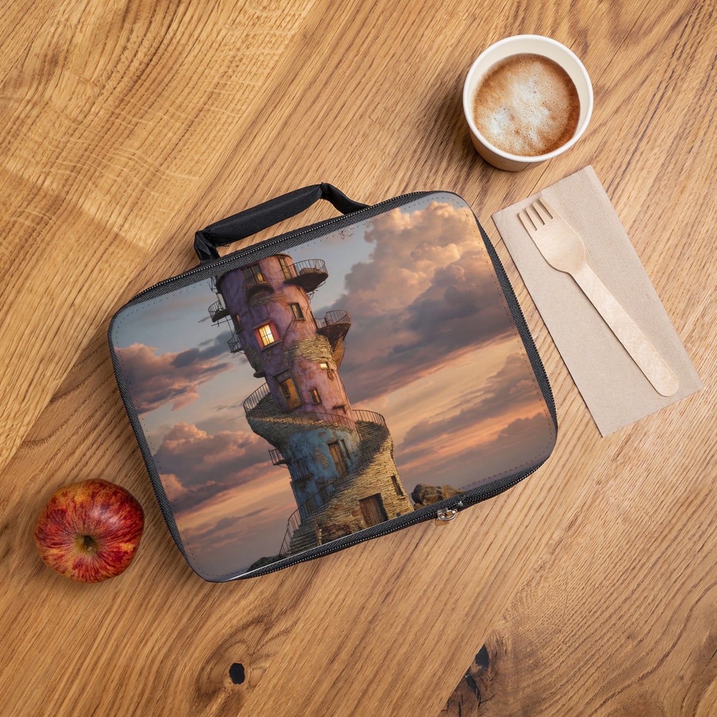 Abandoned Lighthouse Lunch Bag – Sunset Sentinel on the Shore