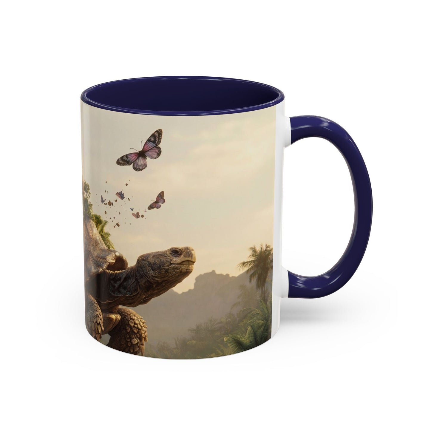 Castle Upon Turtle Shell Accent Coffee Mug (11, 15oz) – Sunset Sanctuary Dreamscape