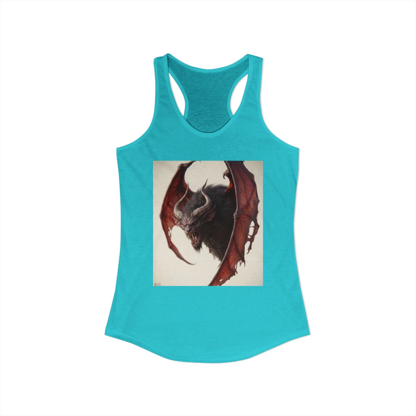 Horned Bat Guardian Racerback Tank – Crimson Wing Sentinel