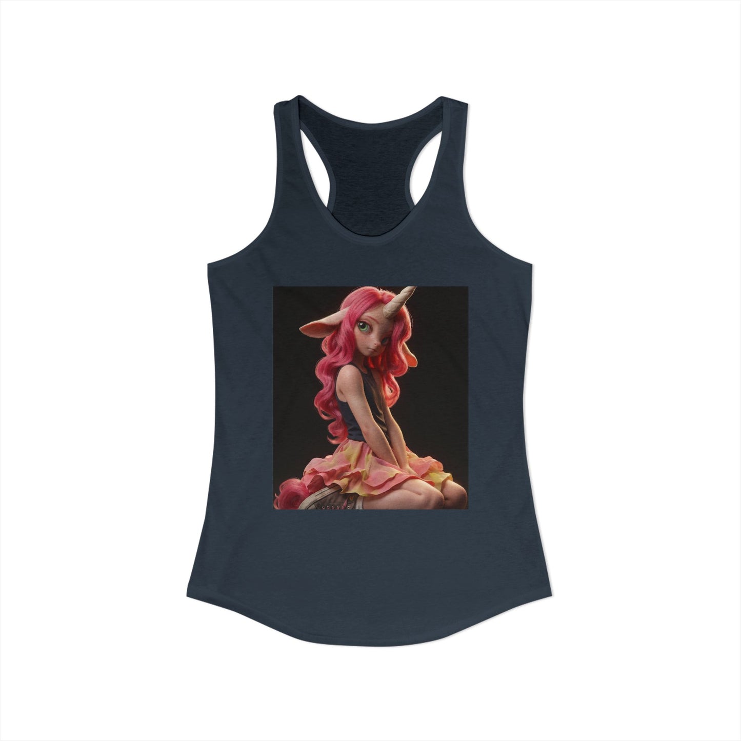 Pink Hair Unicorn Girl – Ethereal Youthful Fantasy Tank Top