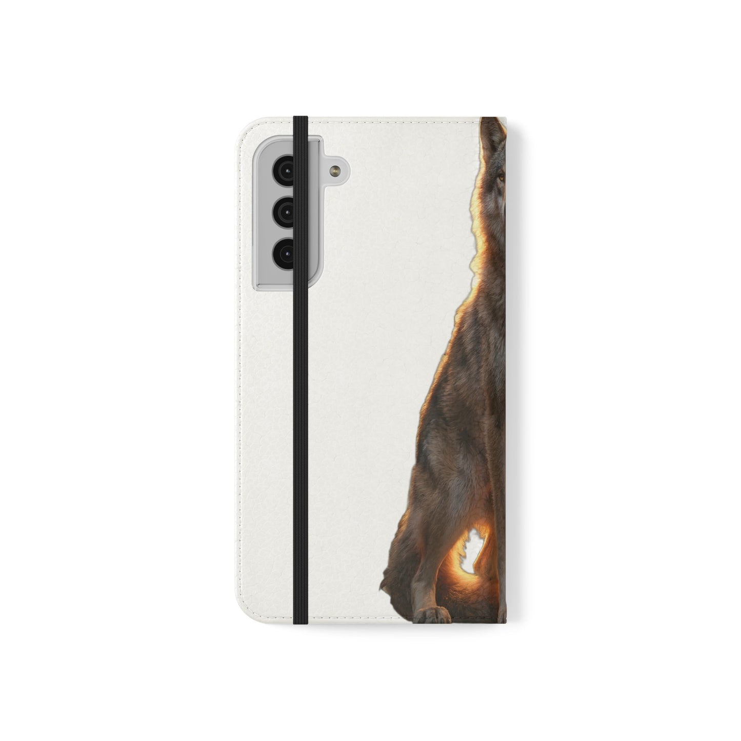 Sunlit Wolf Flip Cases – Golden Hour Sentinel Portrait