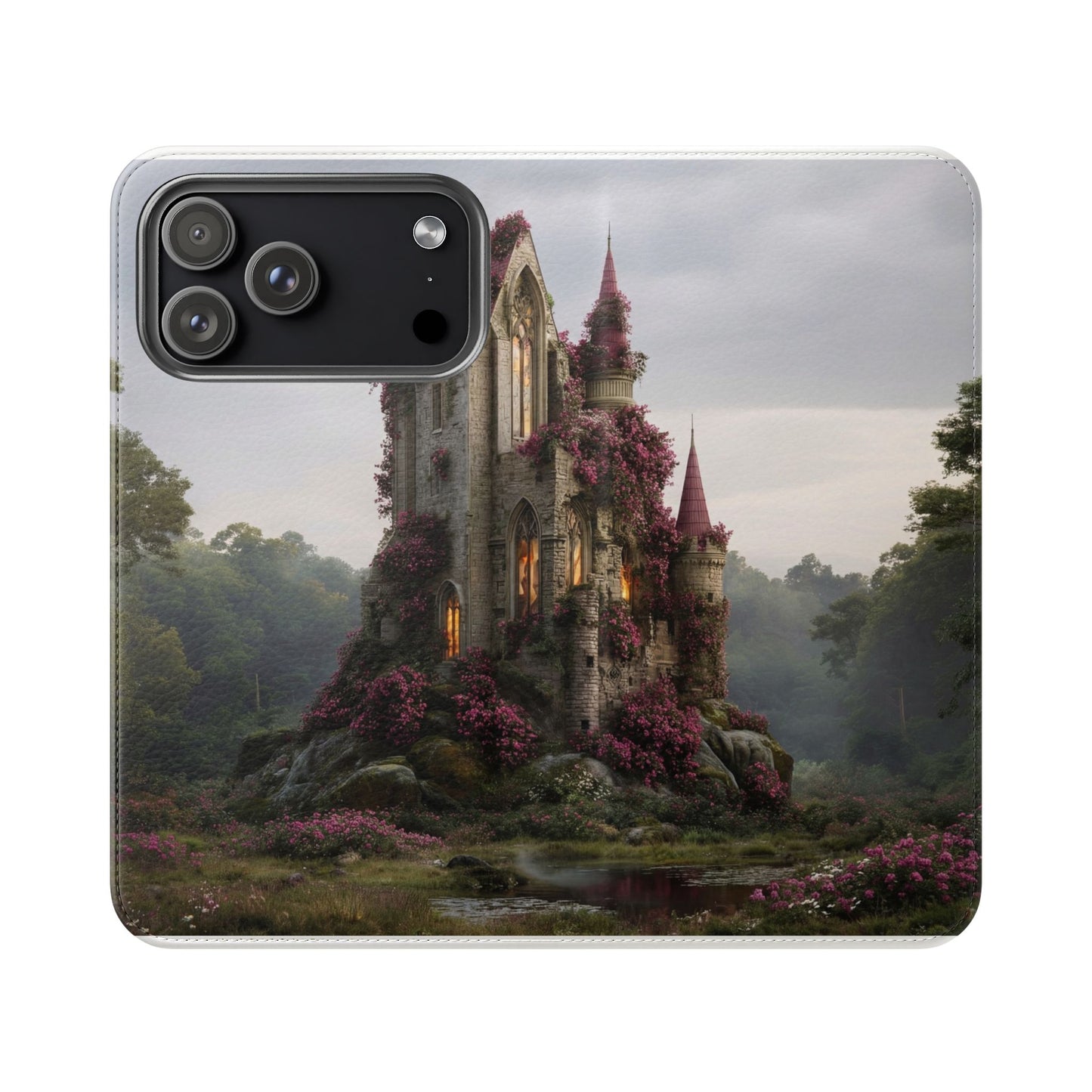 Blossom Spire Flip Cases – Pink Ivy Gothic Castle Cover