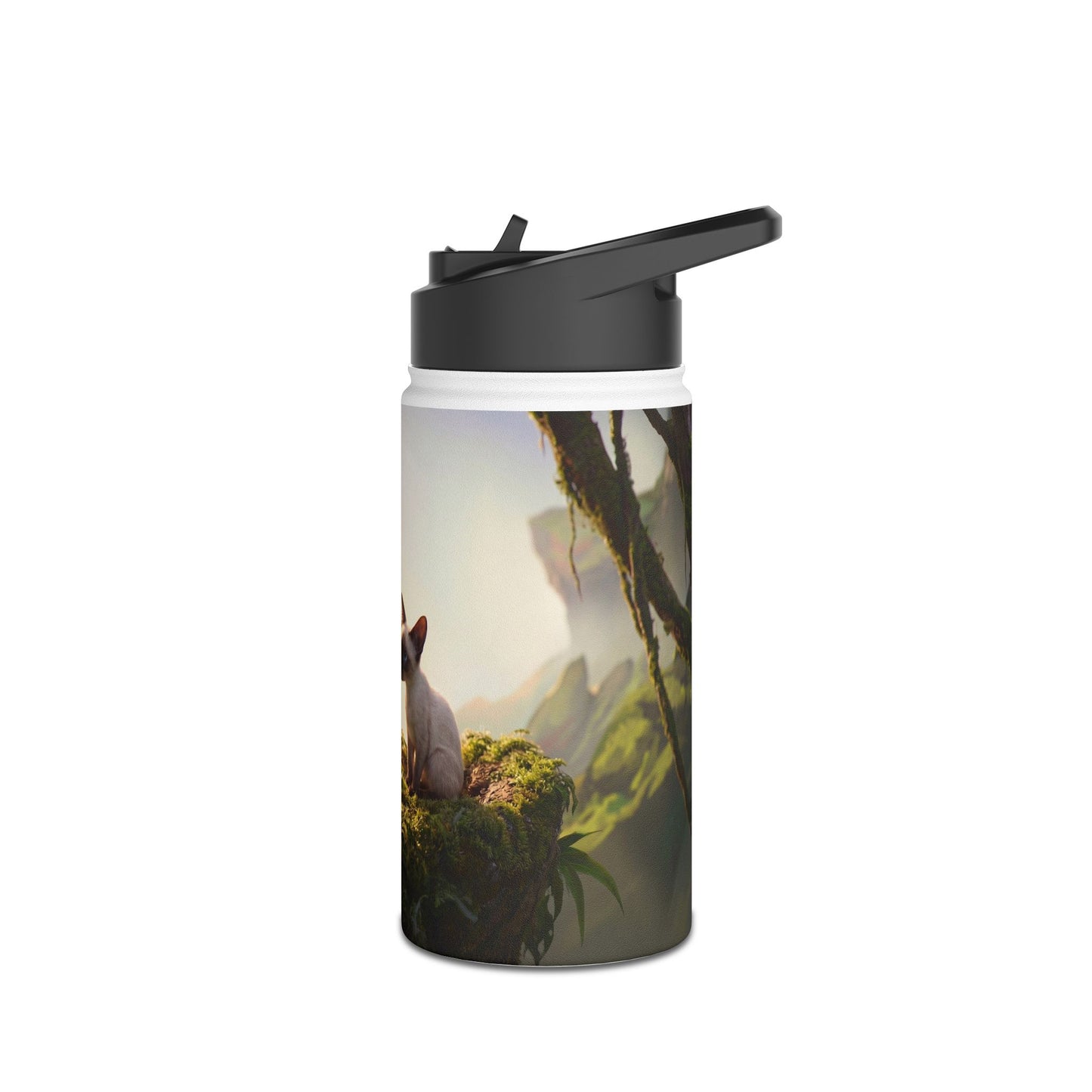 Winged Siamese Kittens Water Bottle – Sunlit Grove Whispers