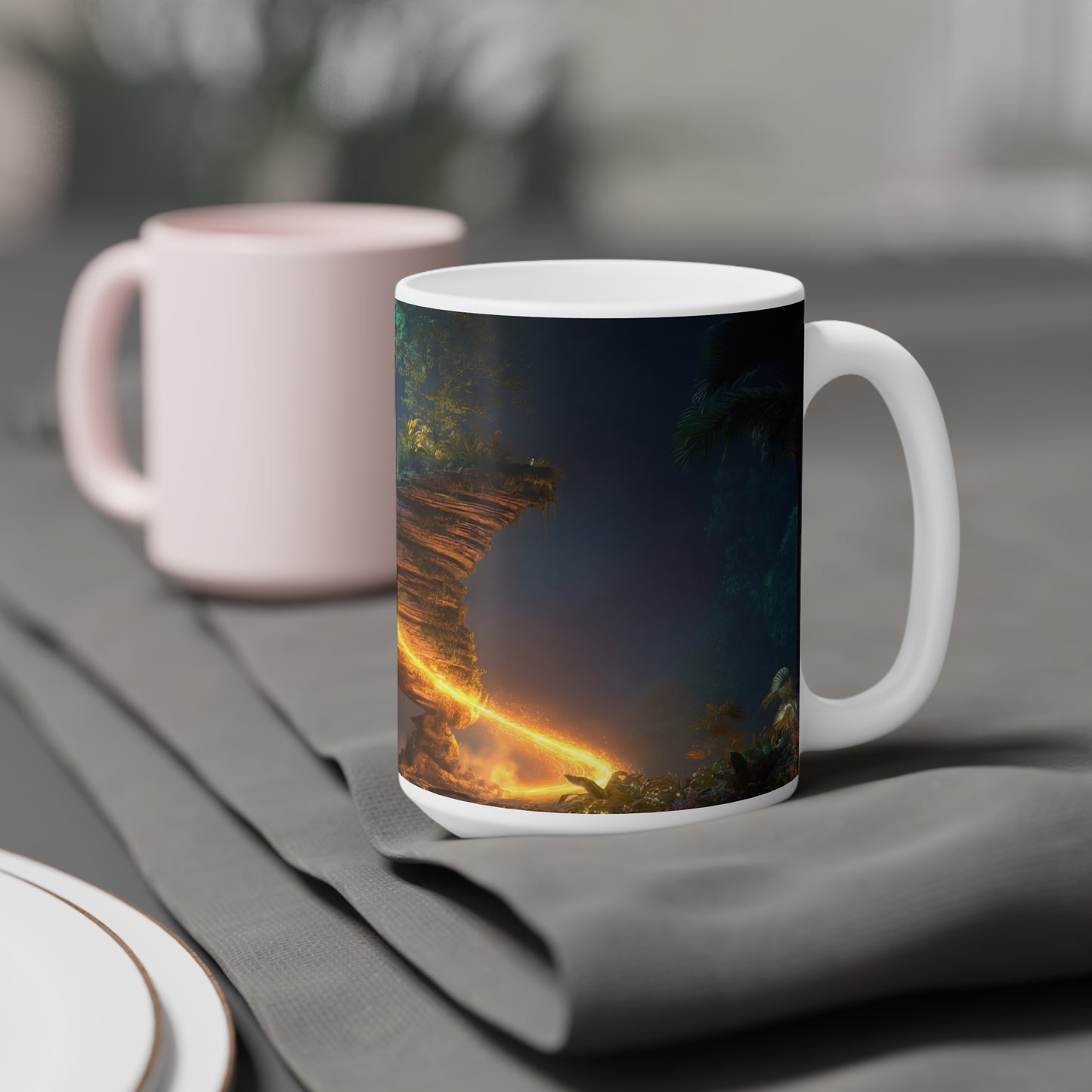 Luminous Floating Island Ceramic Mugs (11oz\15oz\20oz) – Celestial Vortex Dreamscape